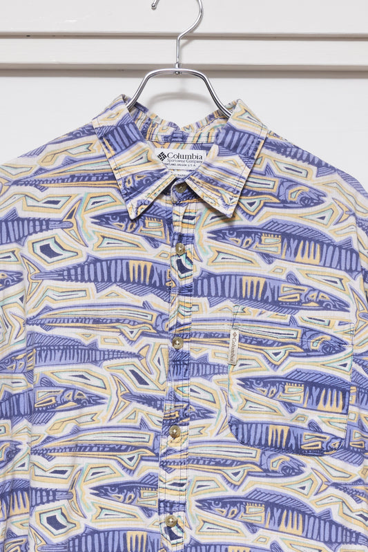 Columbia All Over Fish Pattern Shirt