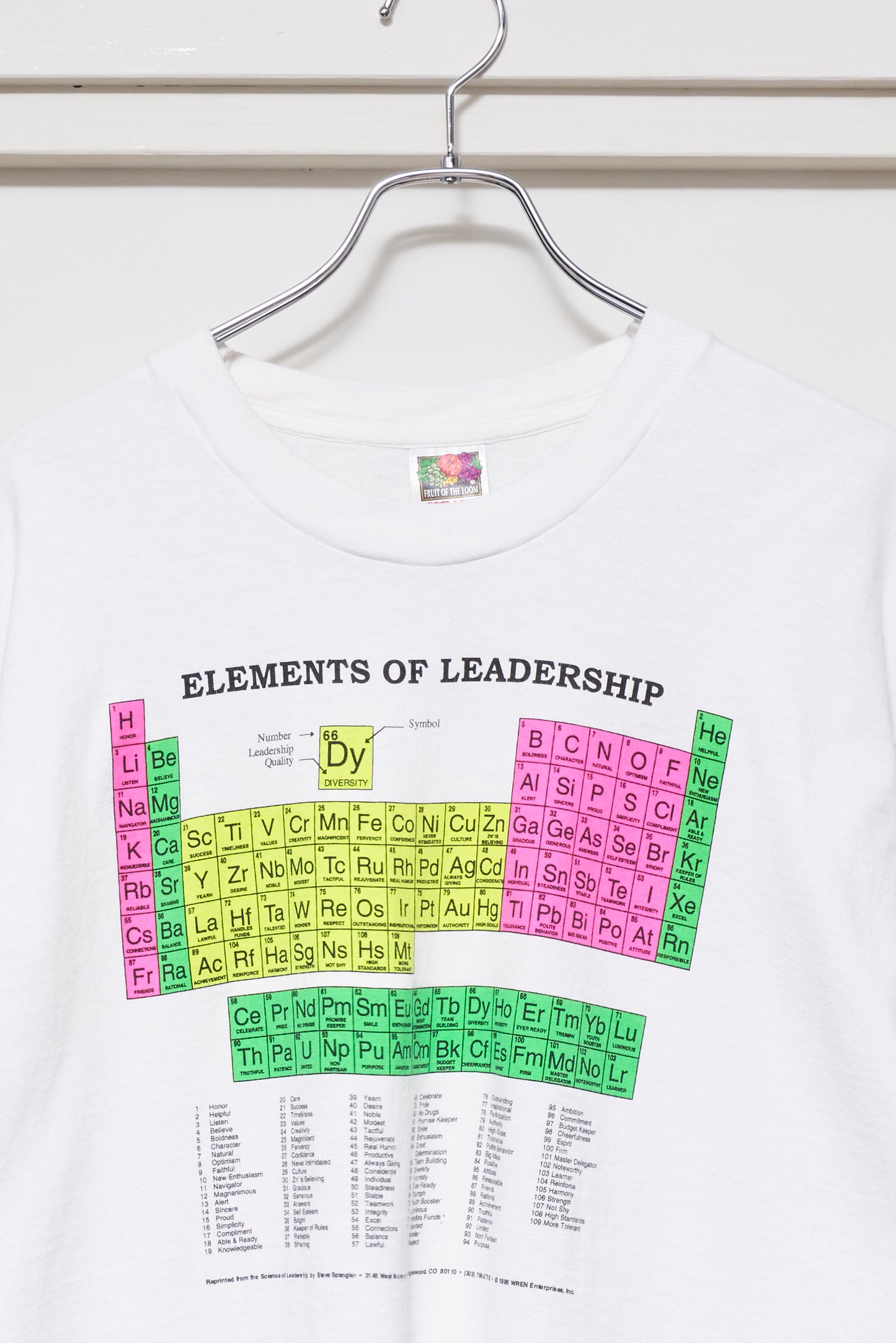 Fruit of the Loom Heavy Cotton Elements of Leadership’ Periodic Table T-shirt